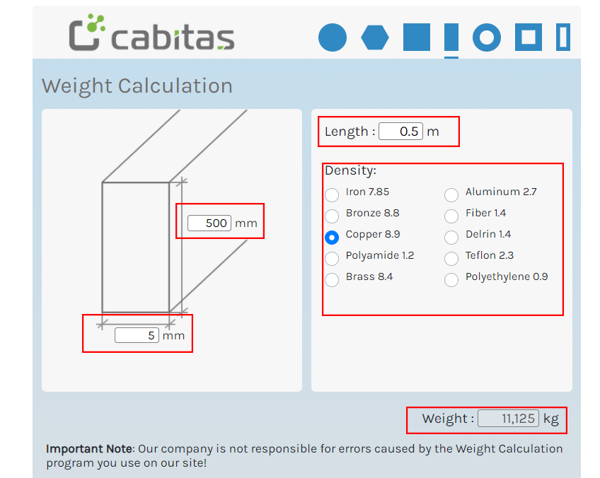 weight calculation